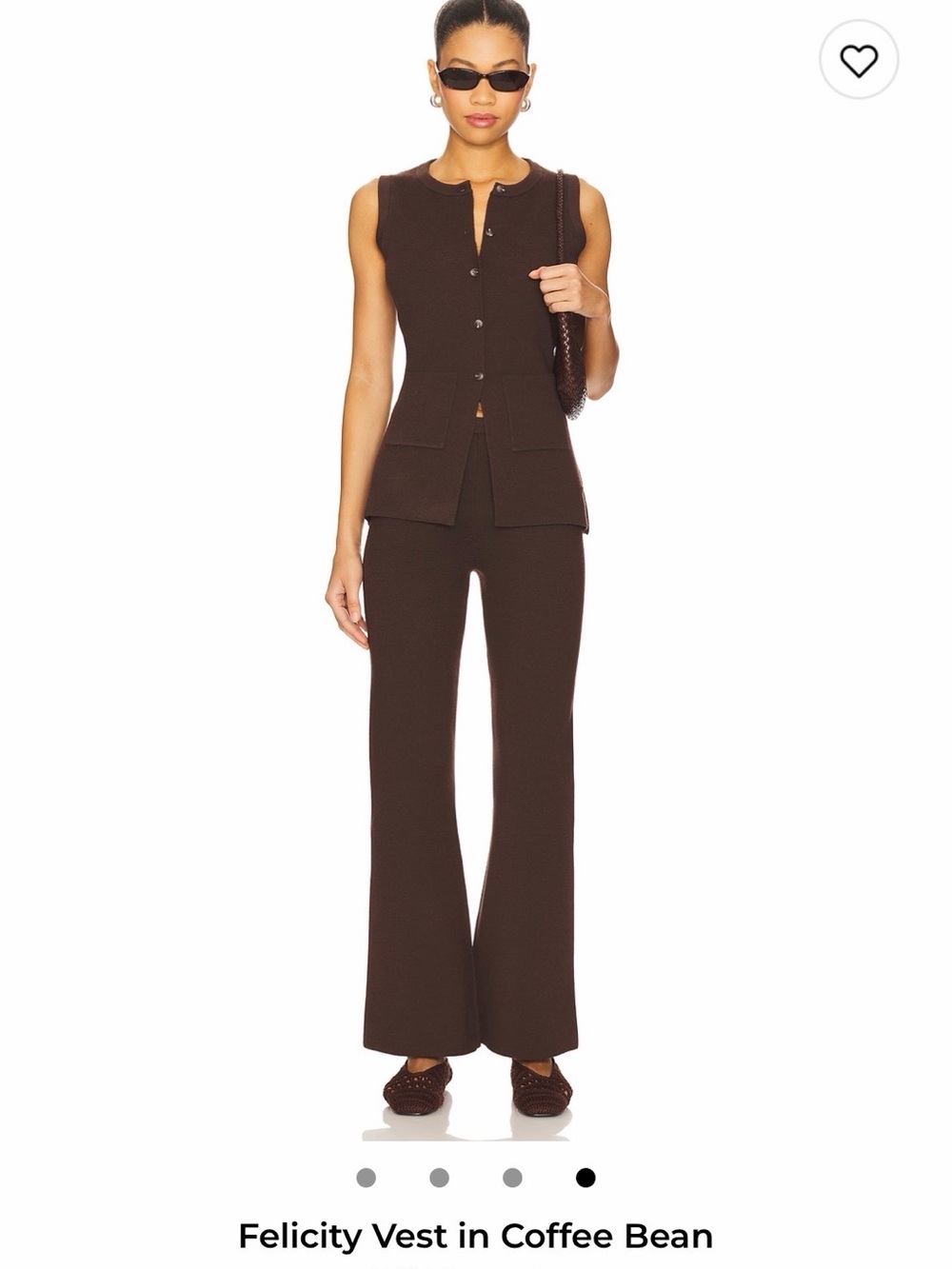 525 America Brown Sleeveless Knit Vest and pant matching set